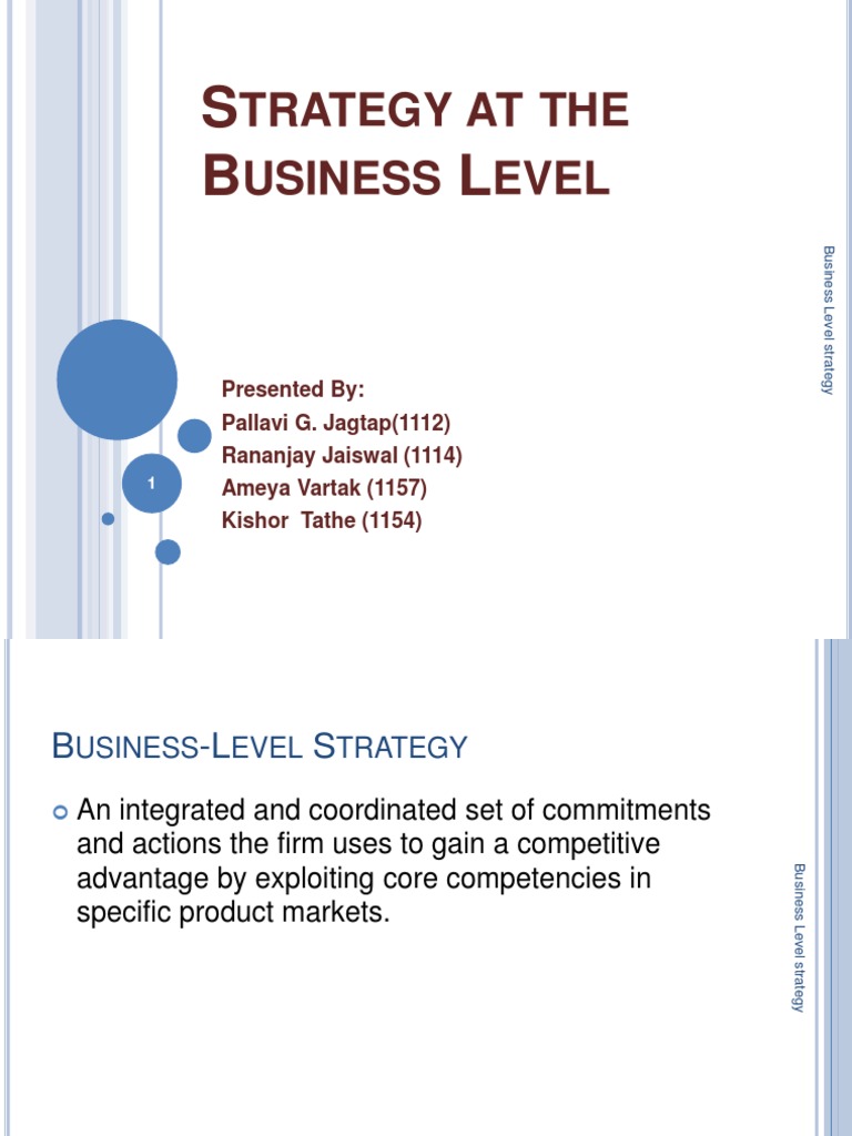 Business Level Strategy | PDF | Competitive Advantage | Strategic ...