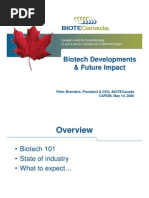 Biotech Developments & Future Impact: Peter Brenders, President & Ceo, Biotecanada Capdm, May 10, 2006