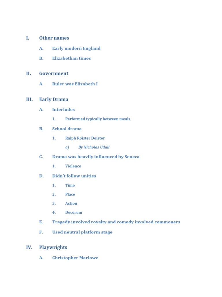 English Renaissance Theatre Overview | PDF | History
