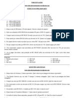 Cálculos de porcentagem, lucro e desconto em exercícios matemáticos