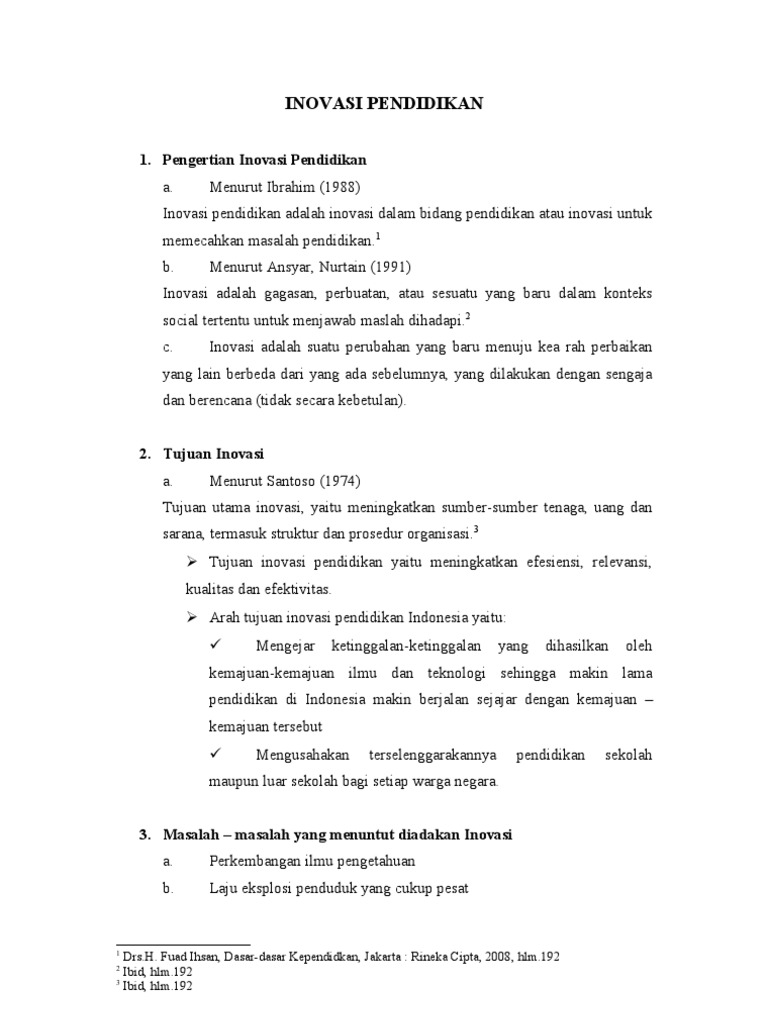Inovasi Pendidikan di Indonesia | PDF