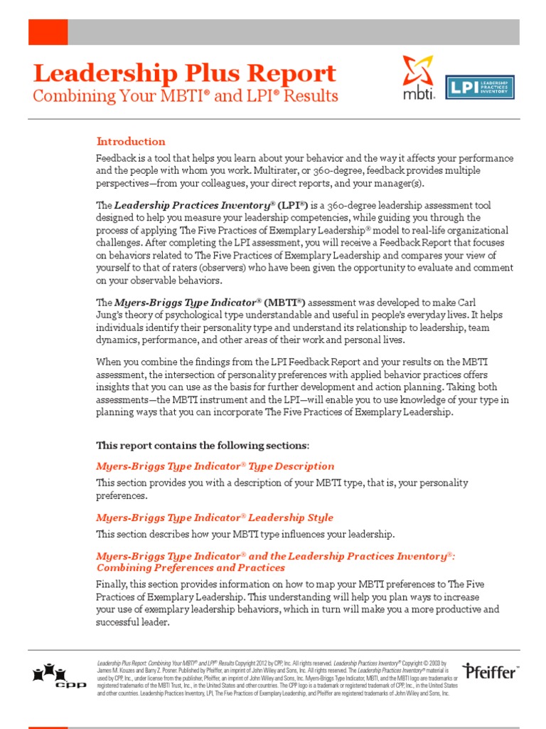 Leadership Plus Report ENFP Sample1 | PDF | Leadership | Competence ...