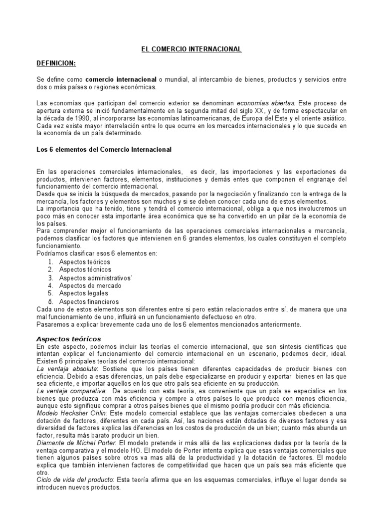 Elementos del Comercio Internacional | PDF | El comercio internacional ...