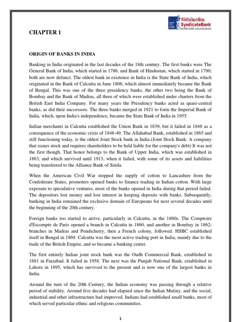 Syndicate Bank Reserve Bank Of India Central Banks