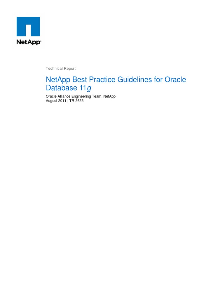 Netapp Best Practices For Oracle DB | PDF | Oracle Database | Databases