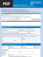 International Student Application Form: Postgraduate Research