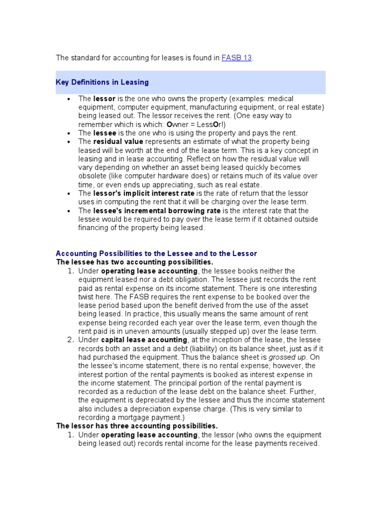 Accounting Standards for Leases | PDF | Lease | Income Statement
