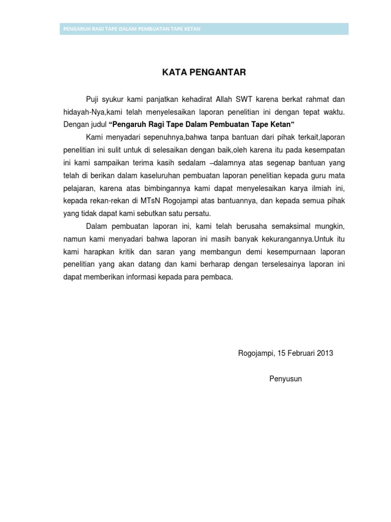 Karya Ilmiah Tape Ketan