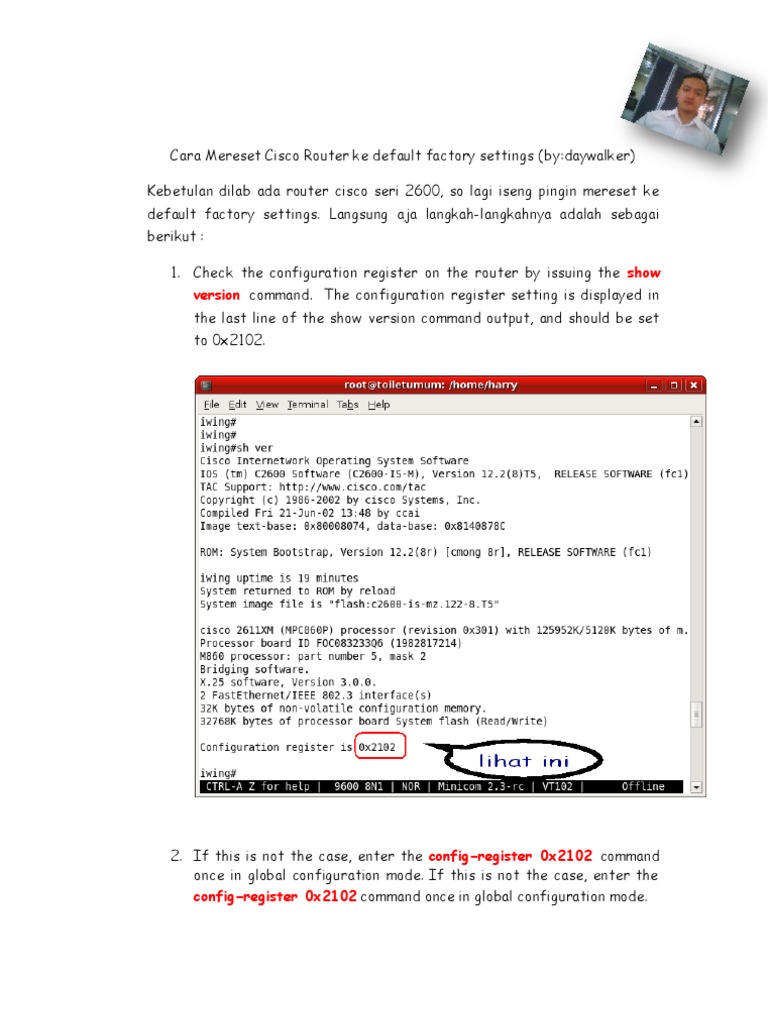 Reset Cisco Router 2600 to Factory Defaults | PDF