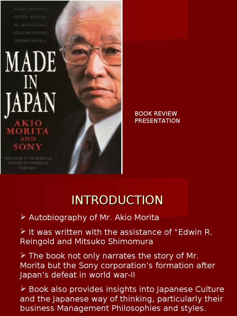 Akio Morita: Sony's Journey and Insights | PDF | Sony | Economies