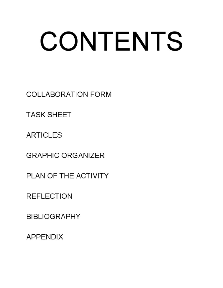 Collaboration Form Task Sheet Articles Graphic Organizer Plan of The ...