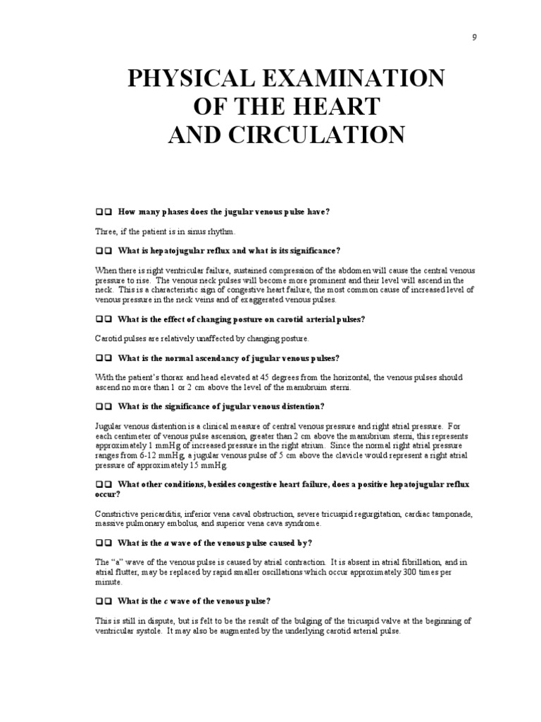 Cardiology Pearls of Wisdom PDF Atrium (Heart) Pulse