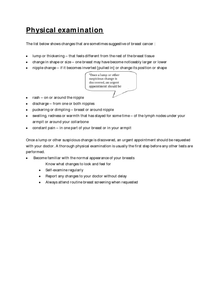 Physical Examination of Breast Cancer PDF PDF