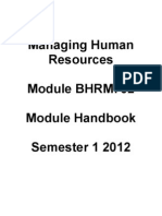 MHR Module Handbook Sem 1 2012