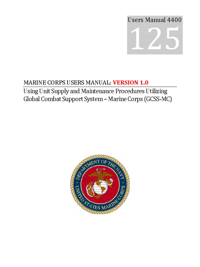 UM 4400.125 Version 1.0 Master Document PDF | PDF | Inventory | Business