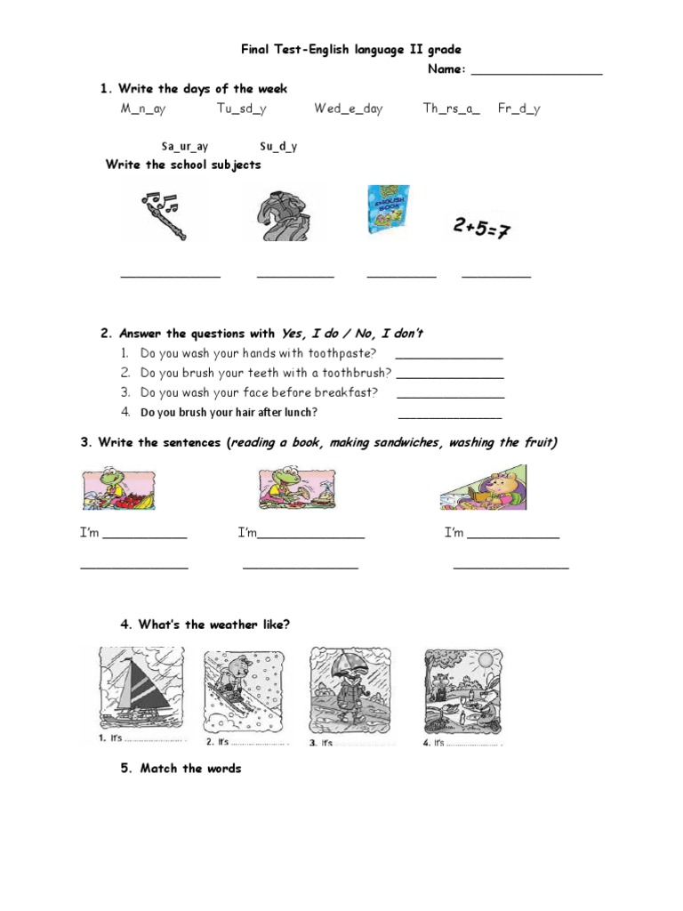 Final Test II Grade | PDF