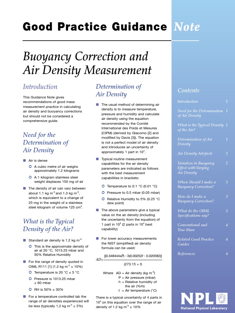 Buoy Cor Note | PDF | Density | Kilogram