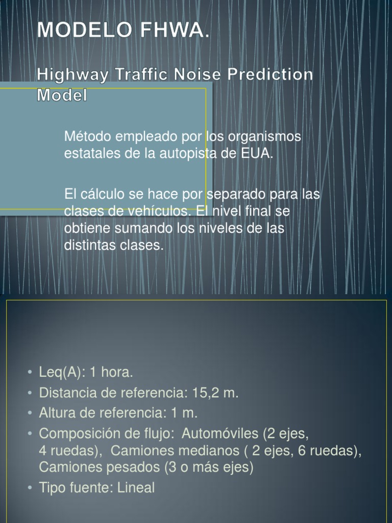 Modelo FHWA de Predicción de Ruido Vial | PDF | Tecnología