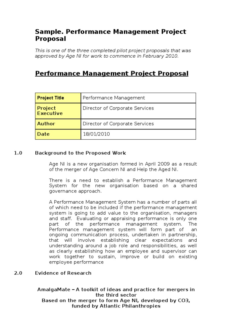 Performance Management Project Proposal | PDF