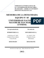 Memoria de La Parte Demandada - Equipo 05 (UNMSM)