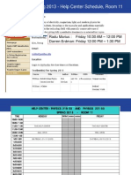 Physics 219 Spring 2013 - Help Center Schedule, Room 11