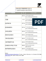 Fechas de Finales Febrero 2013