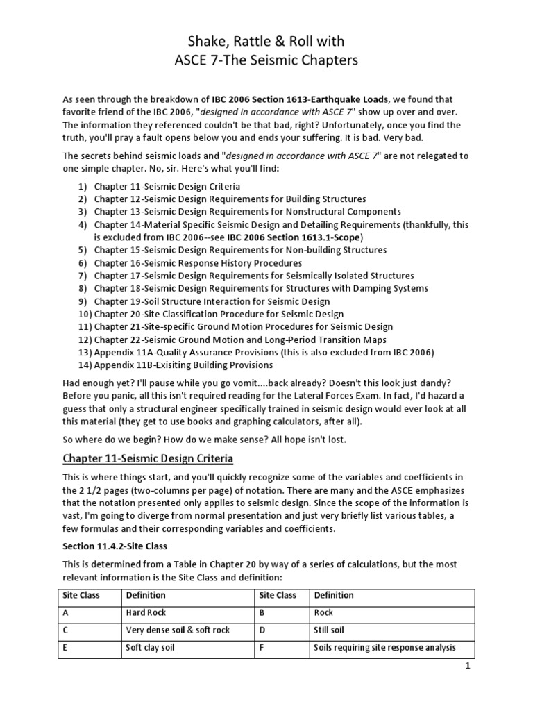 ASCE 7 Seismic Design Overview | PDF | Earthquake Engineering | Seismology