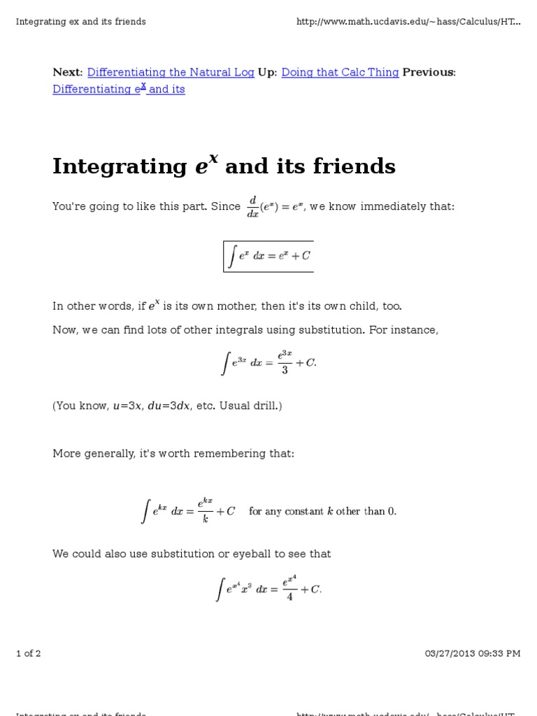 Integrating Exponential Functions | PDF | Teaching Methods & Materials