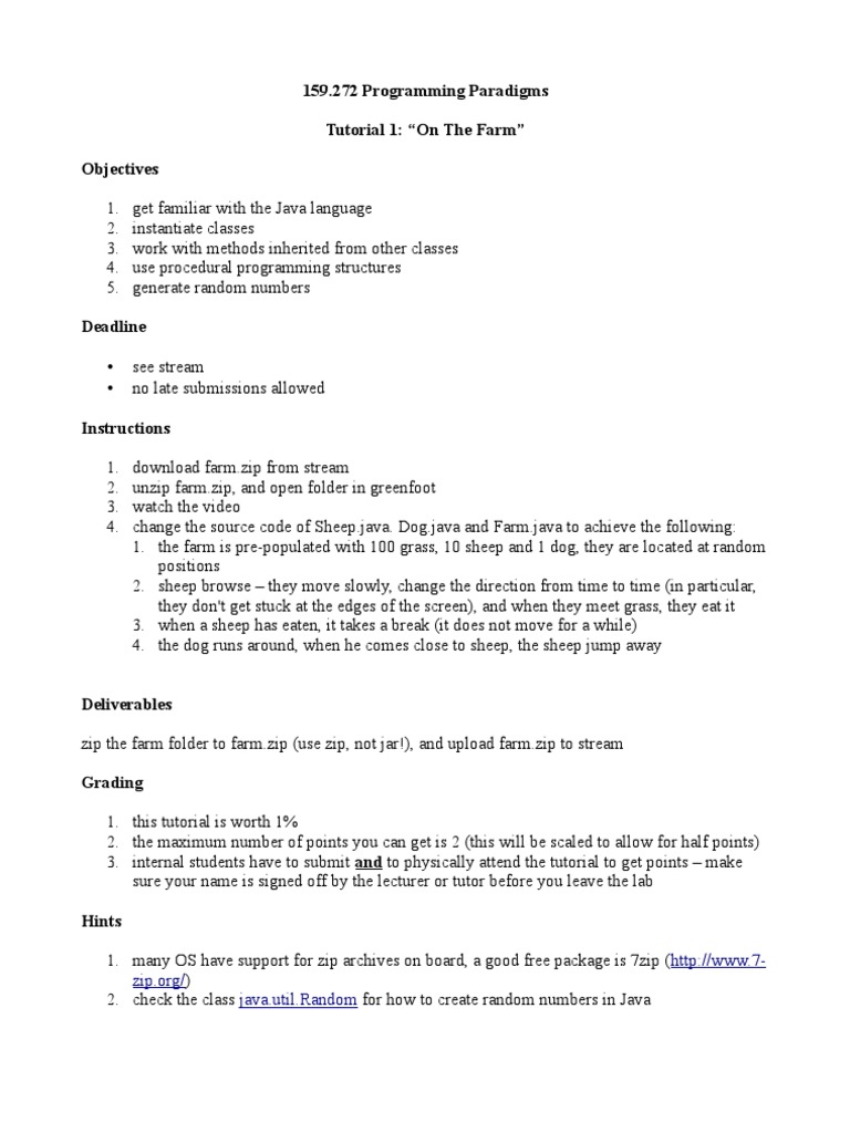 Tutorial 1 in | PDF