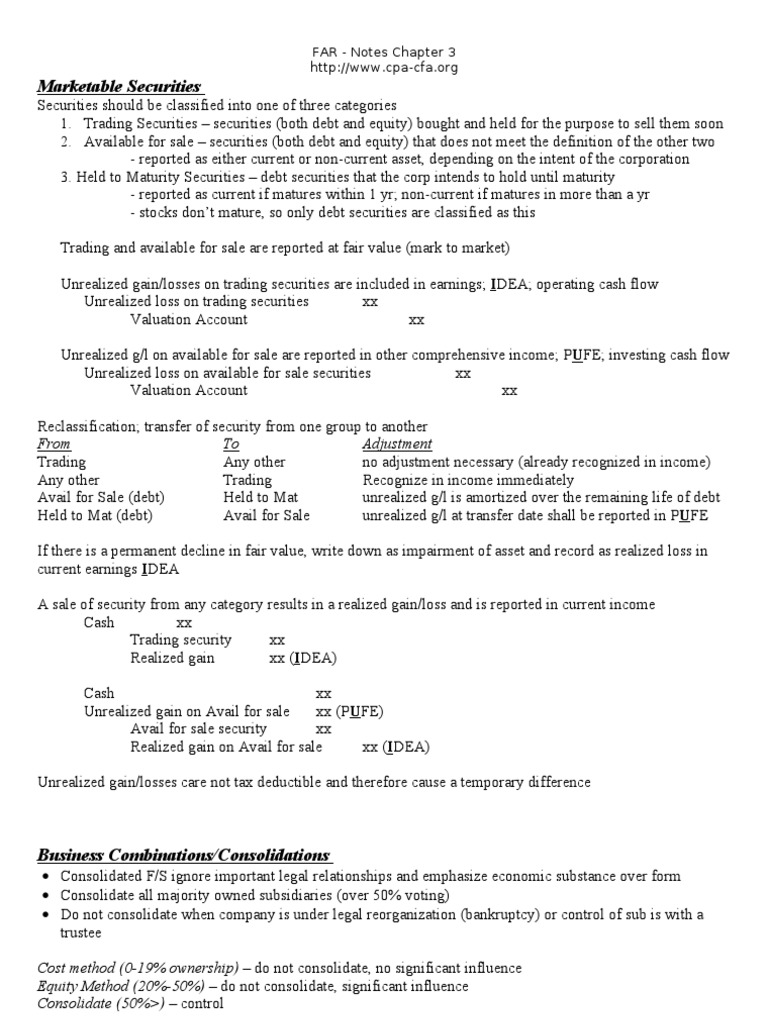 Notes Chapter 3 FAR | PDF