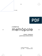 Cadernos Metrópoles - Cidade, Cidadania, Governança Democrática