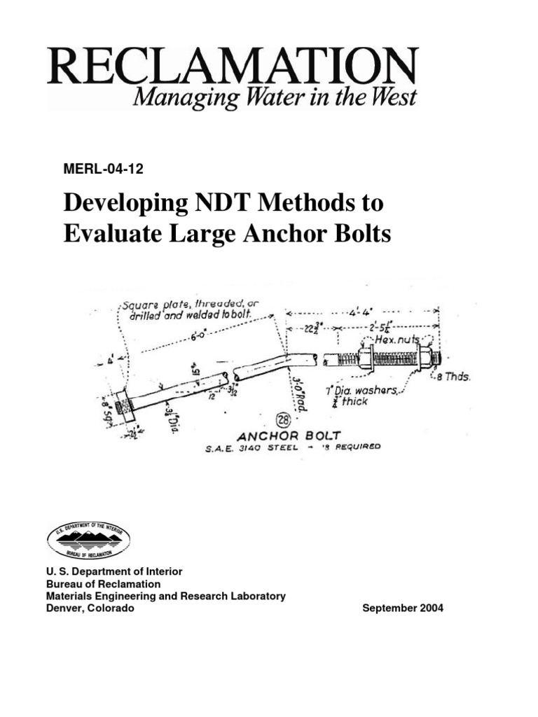 Ultrasonic Testing for Anchor Bolts | PDF | Nondestructive Testing | Dam