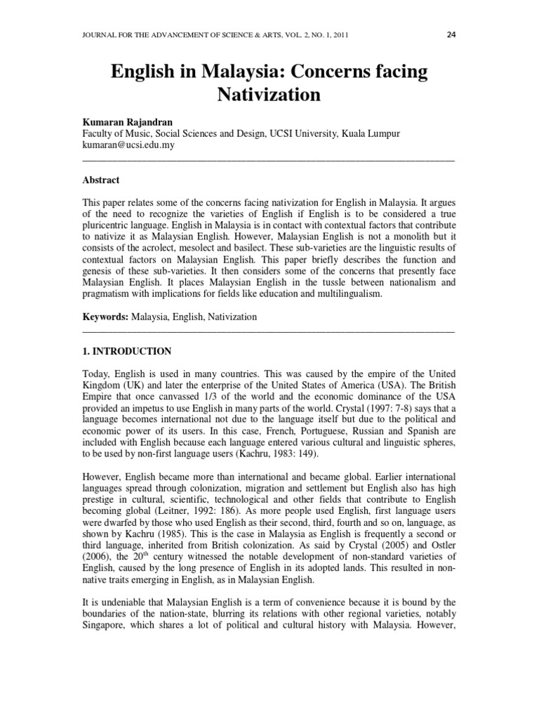 English in Malaysia | PDF | Malaysia | English Language