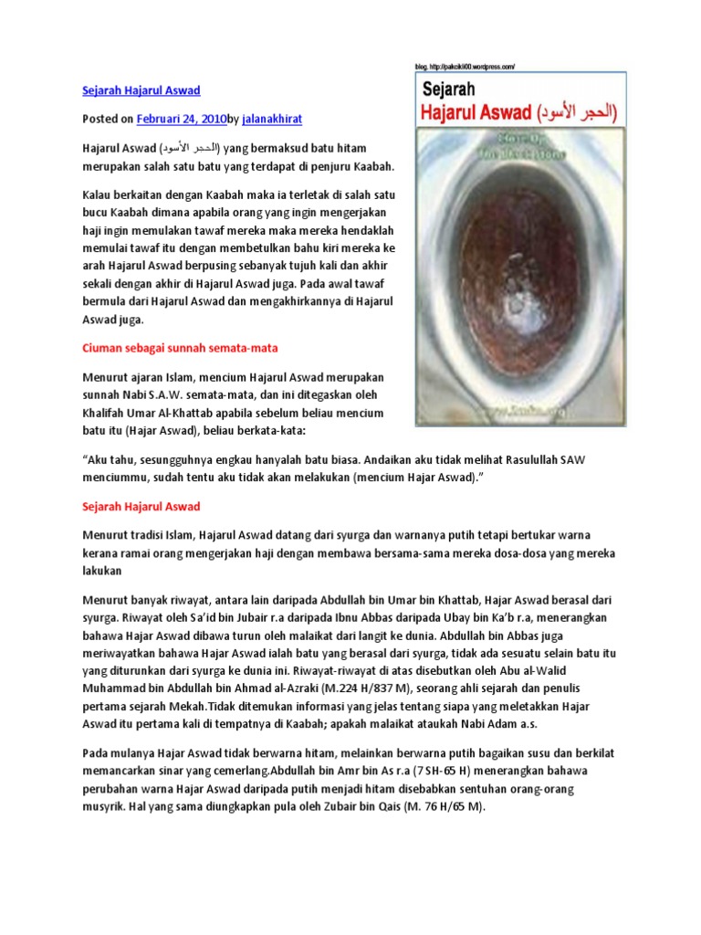 Sejarah Hajarul Aswad Pdf