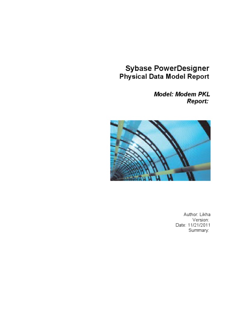 Sybase Powerdesigner: Physical Data Model Report | PDF | Computers