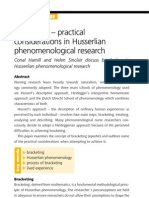 Hamill and Sinclair Bracketing - Practical Considerations in Husserlian Phenomenological Research
