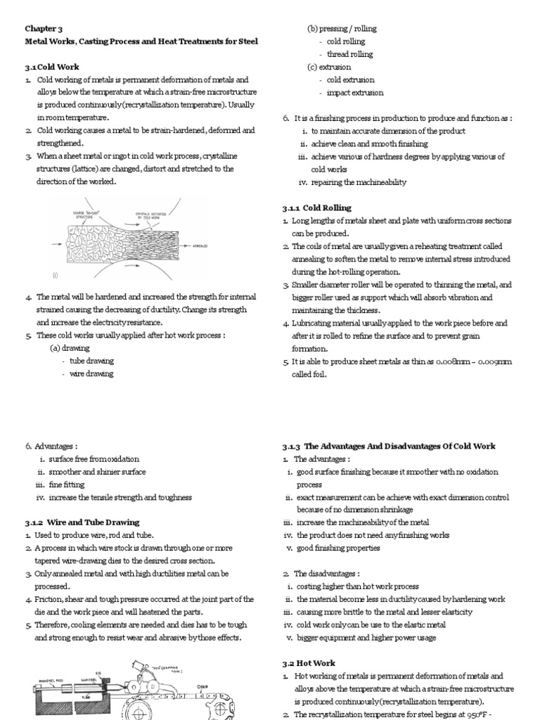 Chapter 3 - METAL WORK, CASTING PROCESS AND HEAT TREATMENT ON STEEL ...