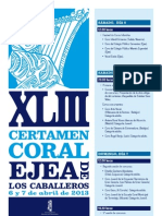 Cartel Anunciador Del XLIII Certamen Coral de Ejea