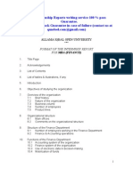 Format of Aiou Internship Report Banking Finance