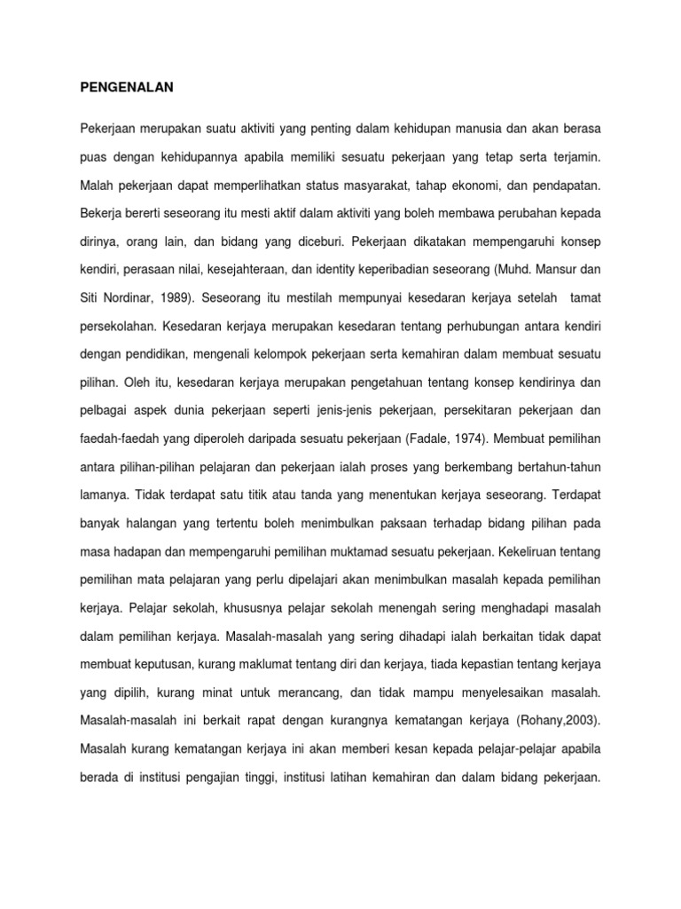 Kepentingan Kerjaya Subash Balan Pdf