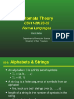 Automata Theory: CS411-2012S-02 Formal Languages