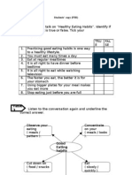 Healthy Eating Habits Worksheet