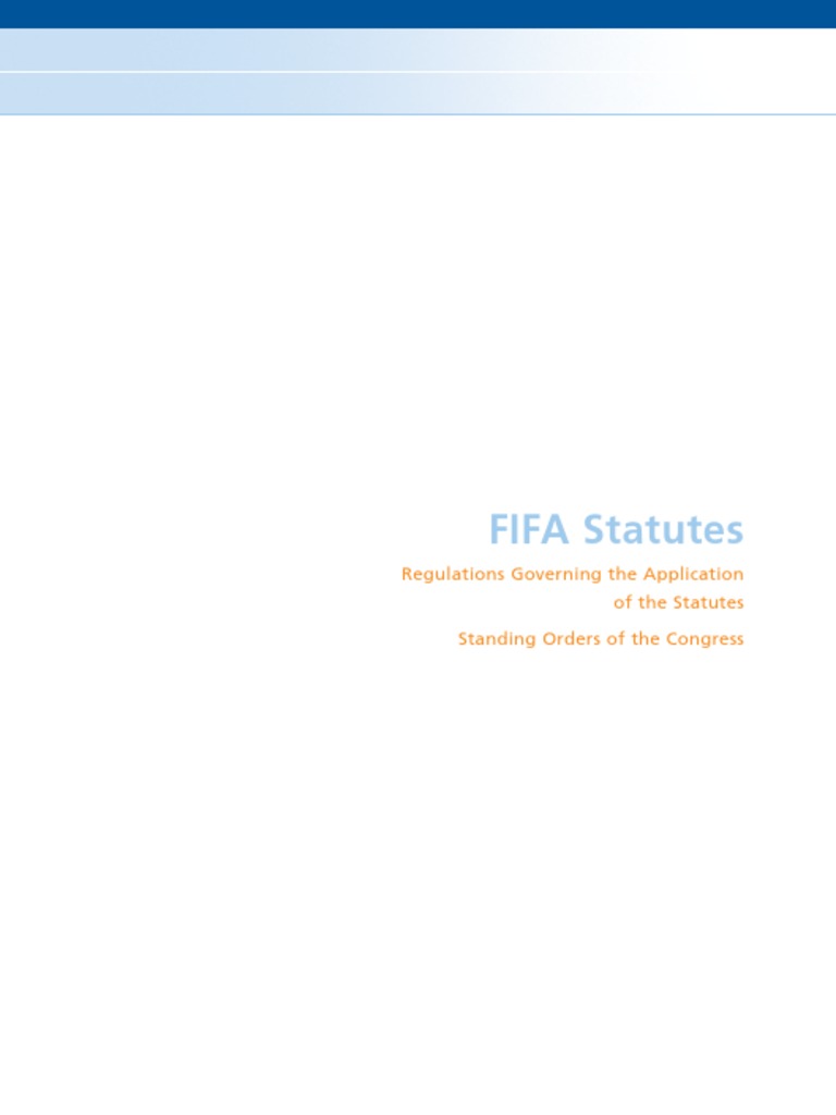FIFA Statutes (2004 Edition) PDF Fifa United States Congress