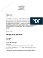 Testing Engineer Cover Letter - Template and Format