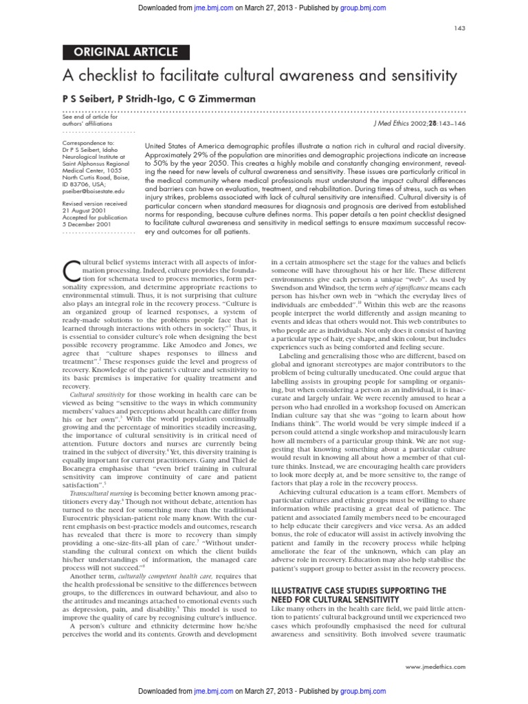 Cultural Sensitivity | PDF | Recovery Approach | Nonverbal Communication