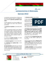 Situazione Socioeconomica in Bielorussia. Gennaio 2013