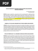 Estilos parentais e consumo de drogas entre adolescentes - revisão sistemática