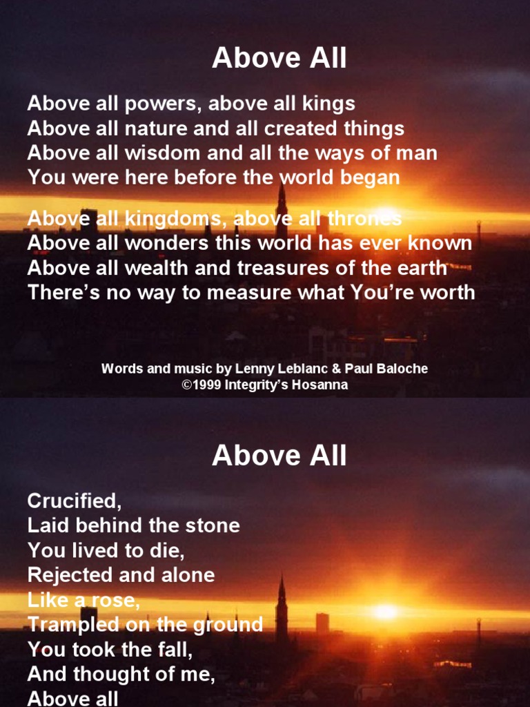 Above All: A Reflection on Worth | PDF