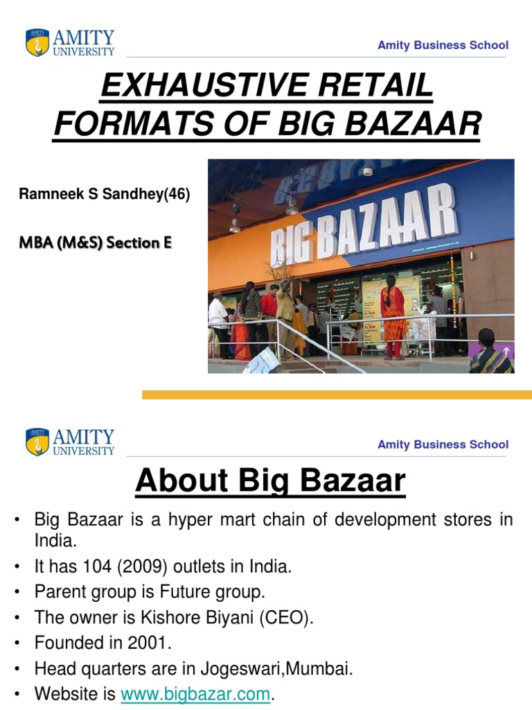 big bazaar ppt Pricing Retail