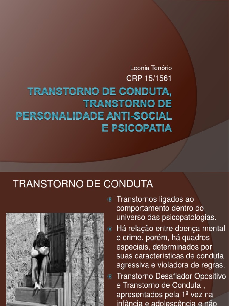 Transtorno de Conduta: Sintomas e Características | PDF | Agressão ...